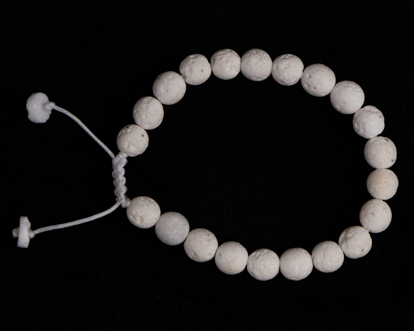 White Lava Genuine Beaded Bracelet | Adjustable | Unique | Natural | Meditation Crystal | Healing Stone | Bohemian