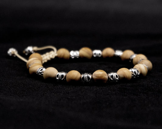 8mm Light Brown Jasper Genuine, Beaded Bracelet | Adjustable | Unique | Natural | Meditation Crystal | Healing Stone | Bohemian | Tribal