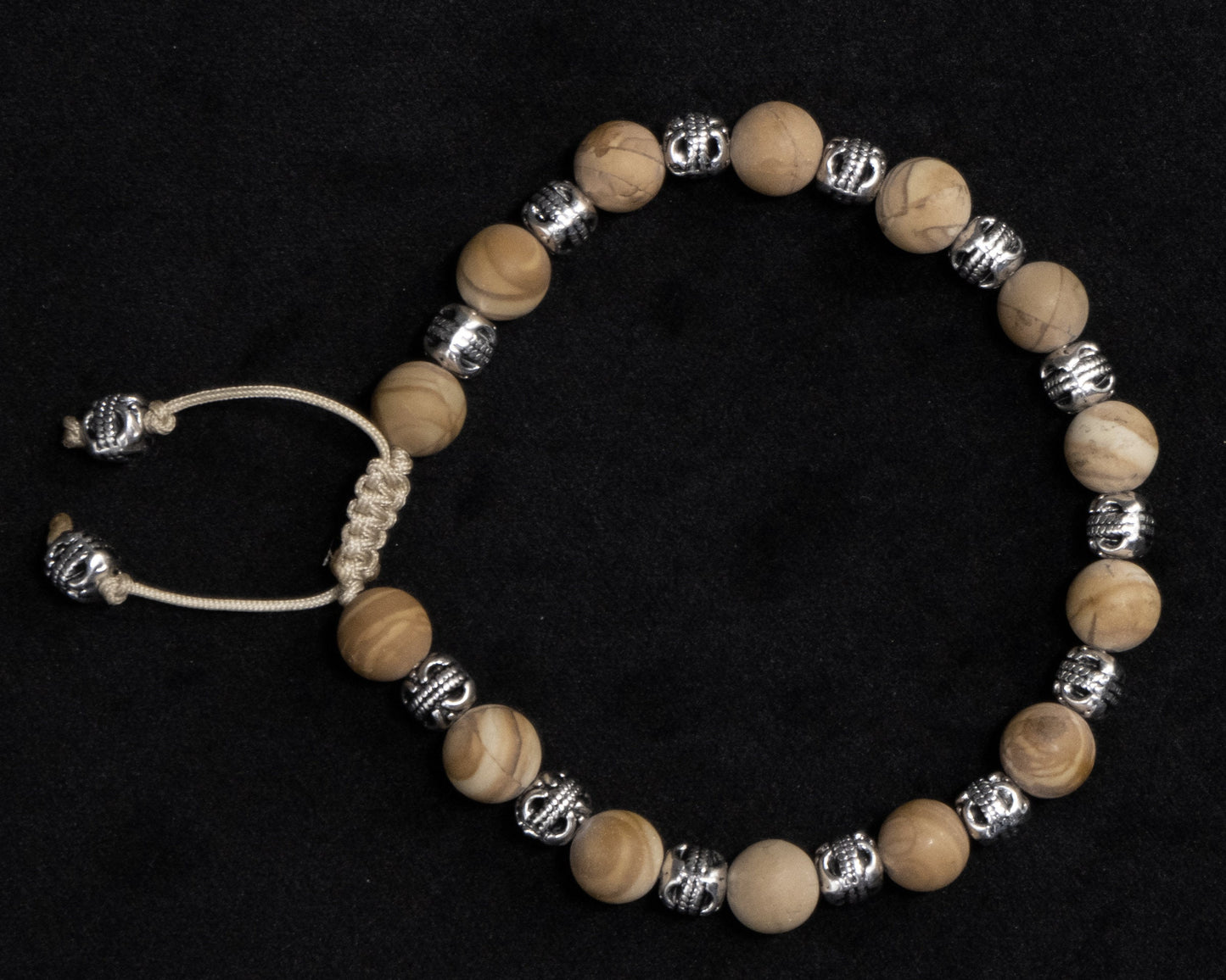 8mm Light Brown Jasper Genuine, Beaded Bracelet | Adjustable | Unique | Natural | Meditation Crystal | Healing Stone | Bohemian | Tribal