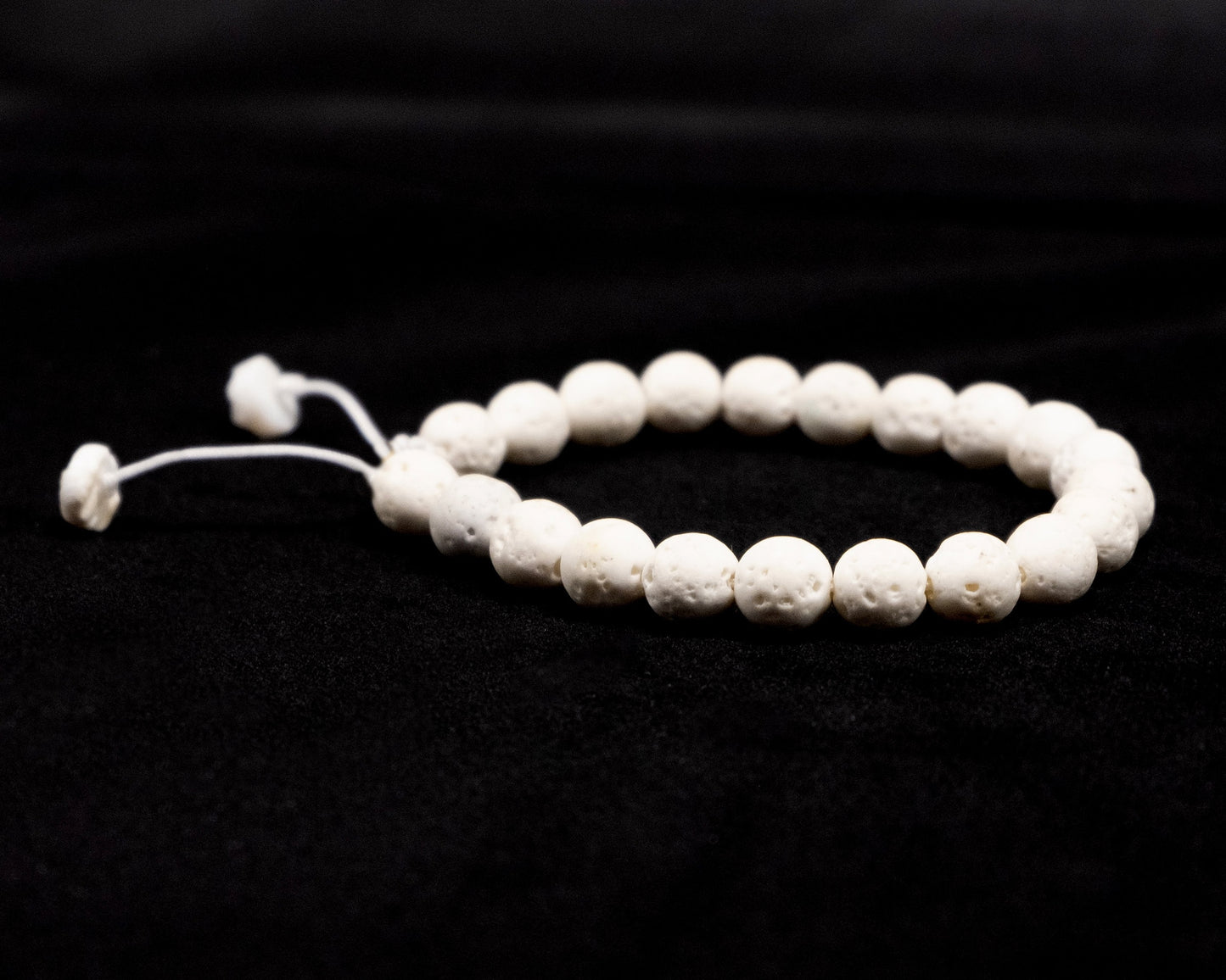 White Lava Genuine Beaded Bracelet | Adjustable | Unique | Natural | Meditation Crystal | Healing Stone | Bohemian