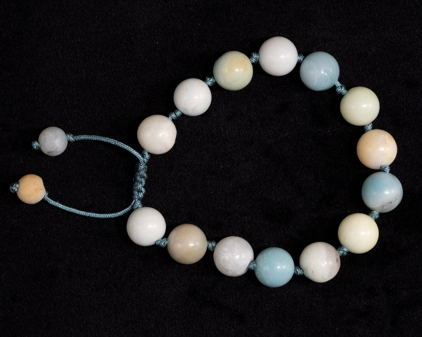 Knotted Amazonite Genuine, Beaded Bracelet | Adjustable | Unique | Natural | Meditation Crystal | Healing Stone | Bohemian