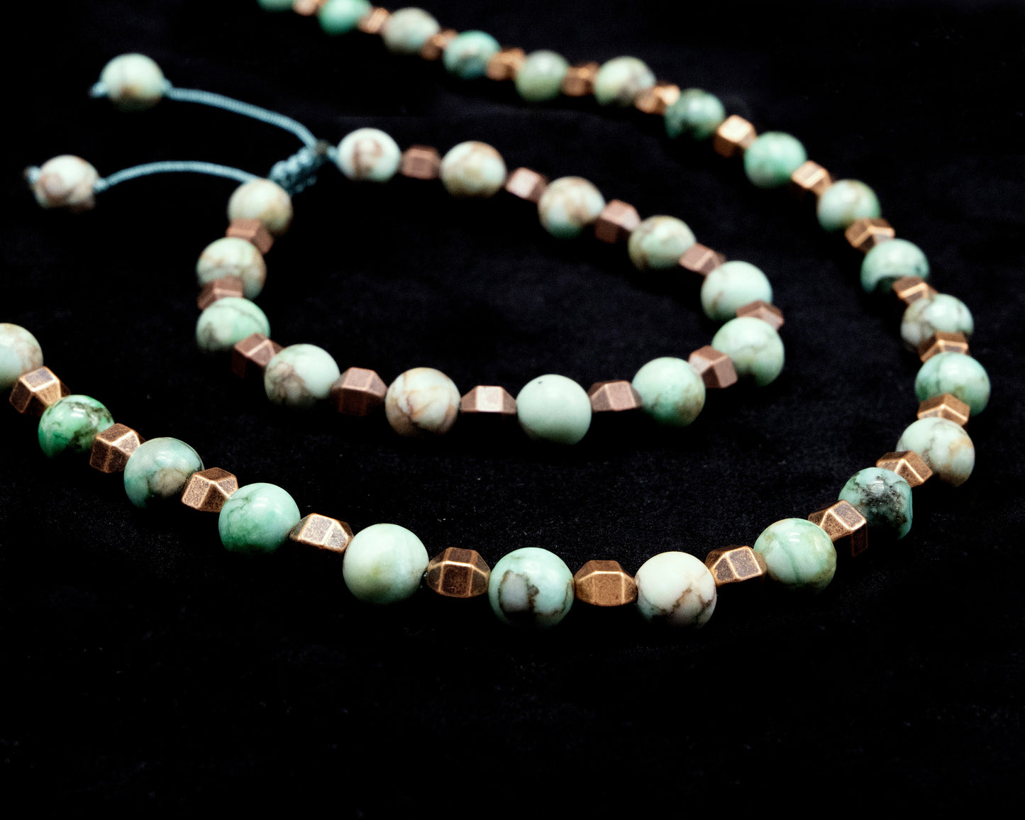 8mm African Green Turquoise beaded Necklace & Bracelet | Genuine | Natural | Meditation | Healing Stone | Bohemian